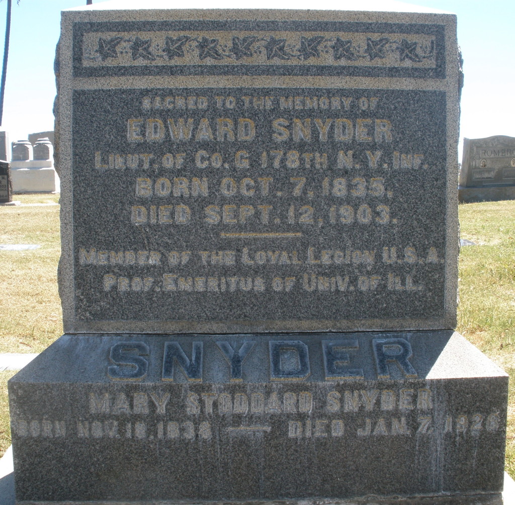 Snyders grave at Mt. Hope Cemetery