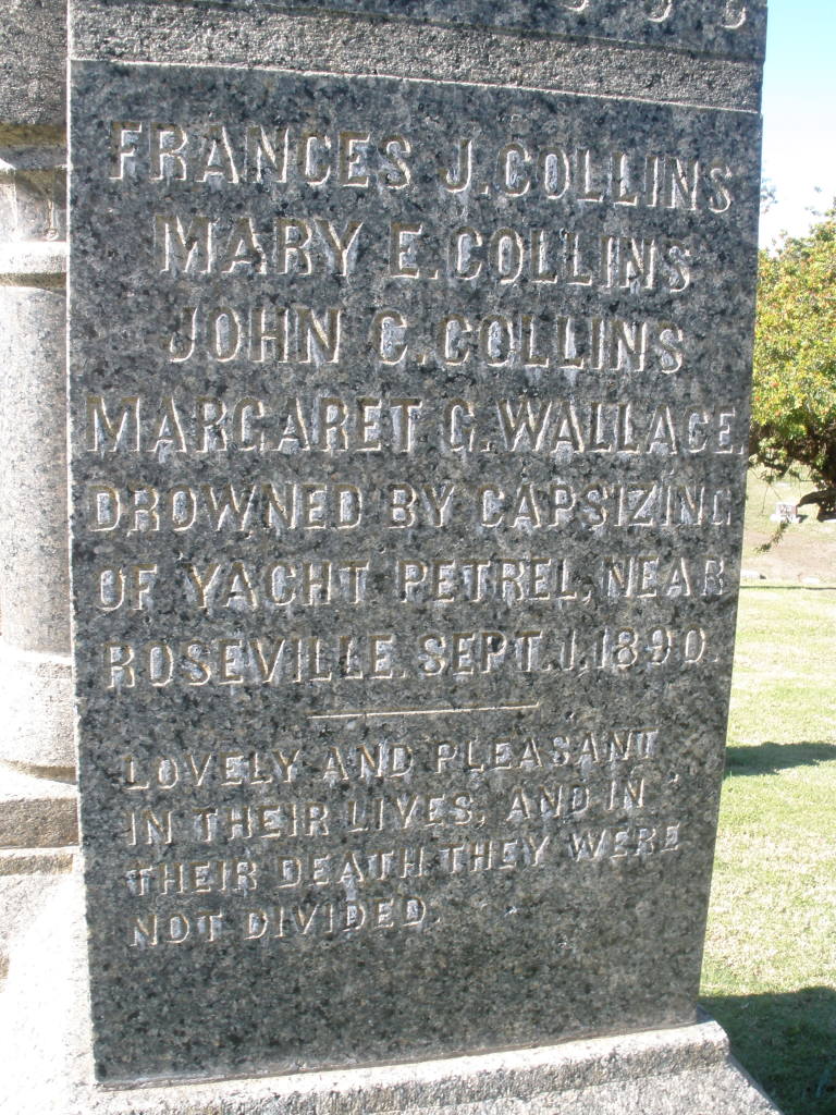 Epitaph on Collins - Wallace monument